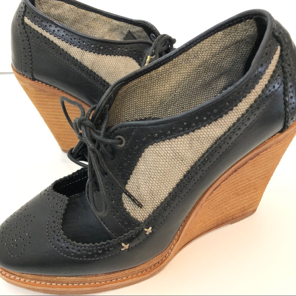 Rag and Bone Size 9.5 Wing Tip Open Toe Wedge